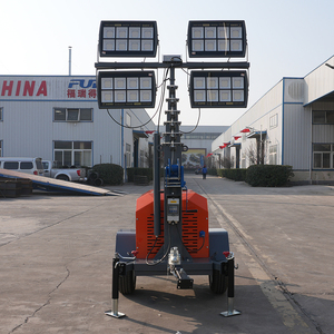 7m Diesel/Máy phát điện với 4x400W di động dẫn ánh sáng tháp Kính thiên văn mast di động AC ngoài trời chiếu sáng Tháp Trắng phát thải Trailer - Product Image 2
