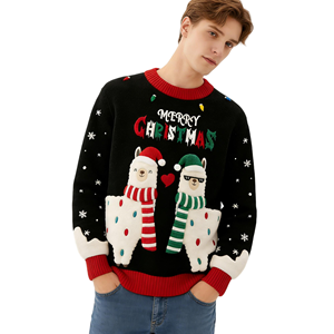 पुरुषों की लंबी आस्तीन क्रिसमस अल्का बदसूरत स्वेटर पुलवर 100% ऐक्रेलिक शीतकालीन अवकाश स्वेटर - Product Image 5