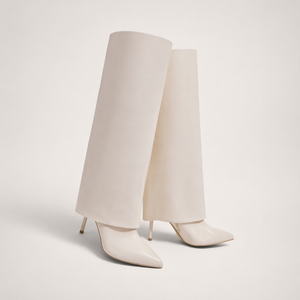 <span class=keywords><strong>Botas</strong></span> de tacón alto de aguja con punta, hasta la rodilla, con cierre de tiburón, color <span class=keywords><strong>beige</strong></span>, para mujer, al por mayor - Product Image 1