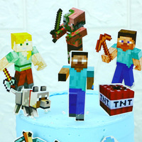 Pixel-Style Videospiel Tortendekoration für Jungen Mädchen Geburtstag Gaming-Thema Geburtstagstorten-Dekorationen