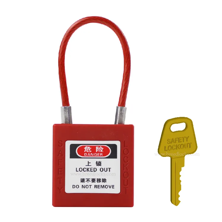 Light Duty Small Cable Shackle Safety Padlocks Keyed Individually 2 Keys per Lock Mini Lockout Padlock G341D