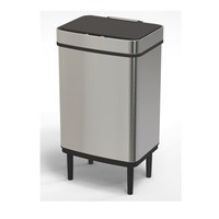 50L Cuisine En Acier Inoxydable Capteur Poubelle Réglable Jambes Bureau Poubelle salle de Bain Maison Ordures Boîte