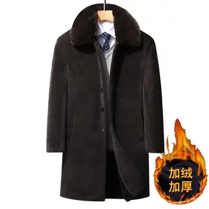 Chaqueta gruesa y cálida de mezcla de lana para hombre, abrigo para traje, rompevientos, prendas exteriores, chaqueta con botonadura, nueva