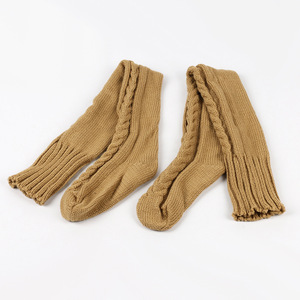 Calcetines Altos <span class=keywords><strong>de</strong></span> Punto Trenzado Cálidos para Invierno, <span class=keywords><strong>Calentadores</strong></span> <span class=keywords><strong>de</strong></span> <span class=keywords><strong>Piernas</strong></span> por Encima <span class=keywords><strong>de</strong></span> la Rodilla, Medias Largas con Bonitos Pompones, Regalo <span class=keywords><strong>de</strong></span> Navidad para Mujer, Venta al por Mayor - Product Image 6