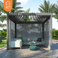 Pergola moderne à toit en aluminium à persiennes, personnalisable, étanche, ombrage de gazebo de jardin pour balcon, pavillon de pergolas de bricolage
