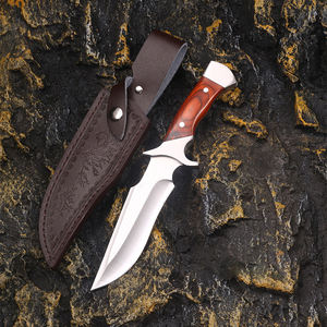 Cuchillos de caza al aire libre de acero al carbono, de madera, con funda de cuero, hoja fija, nuevo diseño, venta al por mayor - Product Image 6