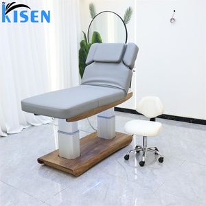 Table de massage électrique KISEN, lit de spa, luxe léger, acier inoxydable, table de soin du visage, cils, cosmétique, canapé réglable, salon de beauté - Product Image 4
