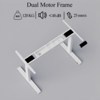 PRORIALS Cadre de bureau ergonomique réglable en hauteur à double moteur, 3 niveaux, durable, pour ordinateur et support d'ordinateur portable