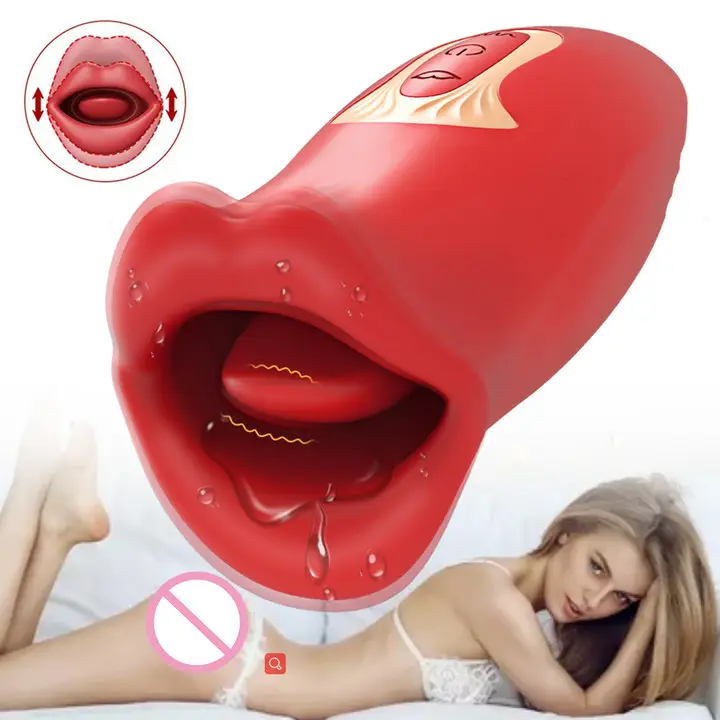 Electric Oral Sex Toy Female Tongue Licking Vibrator that Mimics Mouth Biting and Tongue Vibrating, Adult Sex Toy