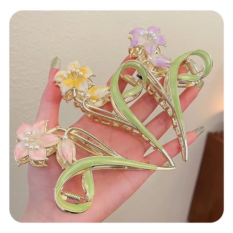 Hot Sale Most Popular Flower Hair Accessories Hairgrips Hairpin Rhinestone Headpiece Hair Claws Hair Ornament for Ladies Women