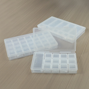 Plastic Storage Box With Dividers <b>Rectangle</b> Transparent Office Organizer Desktop Storage <b>Bin</b> For Small Parts And Beads - Product Image 3