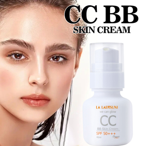 Lalaensuni Fond de teint anti-cernes pour hommes 50SPF +++ <span class=keywords><strong>CC</strong></span> BB crème solaire contrôle de l'huile imperméable à l'eau réparation effet blanchissant éclaircissant nu - Product Image 2