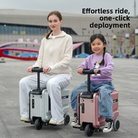 Valise trolley intelligente électrique à roulettes pivotantes en alliage d'aluminium avec serrure TSA pour adultes et enfants