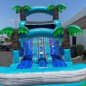 Nhiệt đới <span class=keywords><strong>plam</strong></span> cây Inflatable trượt nước thương mại lớp dành cho người lớn sân sau lâu đài nhảy Bouncer thổi lên trượt nước ngoài trời - Product Image 5