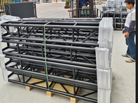 Système de treillis en alliage d'aluminium noir pour scènes et événements extérieurs, capacité de charge de 1000 kg, conception modulaire et construction durable