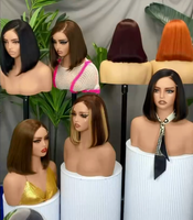 Perruque Bob Courte Droite en Cheveux Humains Bruts 5x5 Lace Closure C Part, Densité 400, Double Drawn, 10 pouces, Sans Colle, Pré-épilée pour Femmes