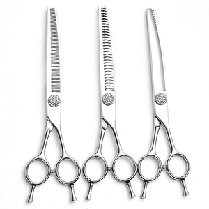 Professional Pet Grooming Scissors Set Curved Tooth Fishbone Puff Stainless Steel For Poodles Teddy Bears Bichon Frises - Product Image 1