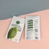 Sachets personnalisés en aluminium pour suppléments, sachets de poudre d'extrait de cactus Nopal avec fermeture thermoscellable, sachets à fond plat, MOQ 100 pièces