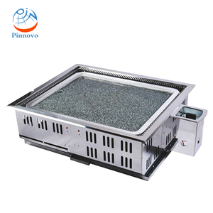 Parrilla de <span class=keywords><strong>piedra</strong></span> de barbacoa eléctrica de Gas para barbacoa comercial coreana Pinnovo, parrilla de cocina de bistec para restaurante, <span class=keywords><strong>piedra</strong></span> caliente, salida de aire superior - Product Image 2