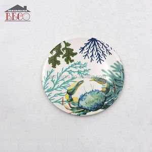 Grosir Kustom Tidak Dapat Pecah 12 Buah Piring Melamin Plastik Bulat Cetak Karang - Product Image 2