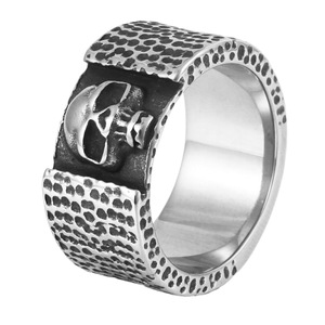 yunnique Men's <b>Titanium</b> Steel Skull <b>Ring</b> Red Eyes Polka Dot Design Fashion Jewelry Gift - Product Image 5
