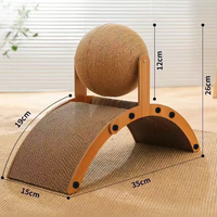 Griffoir pour chat en sisal sphérique, design moderne Noël/Halloween, écologique, antidérapant, base en bois durable, pour intérieur, mural, carton