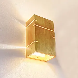 Zhongshan Fabriek Decoratie Slaapkamer Bed Licht Hout Led Antiek Nordic Houten E27 Nachtkastje Wandlamp