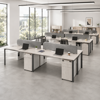 Bureau modulaire en acier inoxydable avec écran de séparation pour le personnel des fabricants - Design moderne