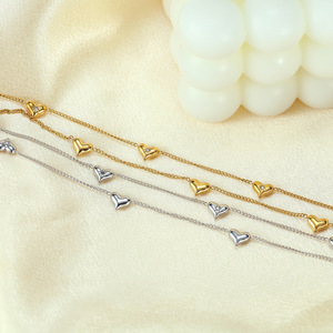 Wholesale Collier Acier Inoxydable <strong>Bijoux</strong> 18K Gold Plated Stainless Steel <strong>Zircon</strong> Heart Charm Clavicle Chain Jewelry Necklaces - Product Image 6