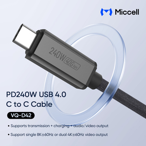 Câble <span class=keywords><strong>de</strong></span> données Miccell Wholesale PD 240W 5A pour téléphones, prise en charge <span class=keywords><strong>de</strong></span> la <span class=keywords><strong>sortie</strong></span> vidéo 8K 60Hz et 4K 60Hz, charge rapide pour smartphones et ordinateurs portables - Product Image 2