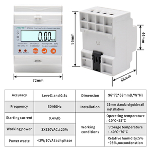 Multímetro digital RS485 Modbus RTU Din Rail Kwh para monitoreo de consumo de energía medidores de energía trifásicos - Product Image 5