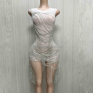 Vêtements <span class=keywords><strong>Femme</strong></span> 2022 Robe de Soirée en Cristal Blanche Robe Longue à Franges Mini-jupe <span class=keywords><strong>Cargo</strong></span> <span class=keywords><strong>Femme</strong></span> Robe Sexy de Soirée Mariage Fête - Product Image 1