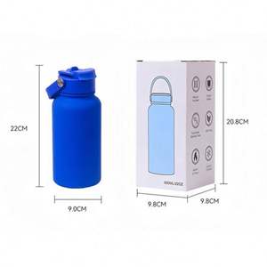 Bouteille d'eau isolée personnalisée en acier inoxydable Bouteille d'eau en métal à double paroi, étanche à l'aspirateur et à large ouverture avec paille - Product Image 3