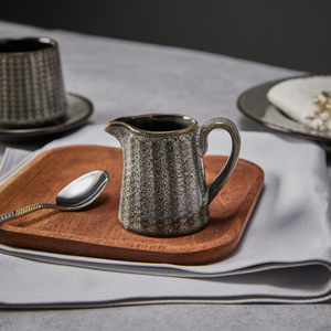 Service de table en porcelaine à rayures noires en <span class=keywords><strong>laine</strong></span>, style rustique classique ST, assiettes, plats, bols, soupières en céramique polie pour restaurant - Product Image 6