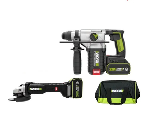 Perceuse à percussion électrique sans fil avec vitesse variable, perceuse à percussion rotative avec batterie, meuleuse électrique, sac inclus - Product Image 1