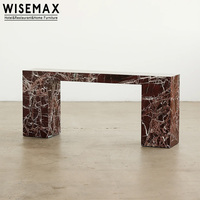 Meubles WISEMAX, meubles minimalistes italiens pour la maison, table d'entrée longue et étroite en travertin, table console pour couloir, villa