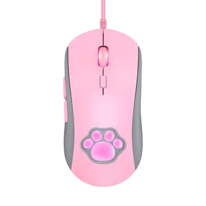 Onikuma CW918 Cat paw Game Mouse 7 Color RGB 7200DPI Breathing Led Light Pc Laptop Universal Usb Wired Gaming Mouse For Computer