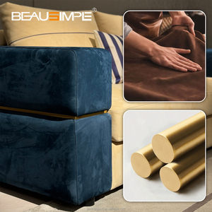 Ensemble de canapés convertibles en cuir givré style luxe léger, garnis d'éponge, pour villa, salon, chambre à coucher, mobilier moderne - Product Image 4
