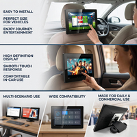 Reproductor Multimedia de Señalización Digital LCD con Tarjeta SIM 4G LTE de 10 Pulgadas, Bajo MOQ, Reproducción en Pantalla Dividida, Tablet Publicitaria para Asiento Trasero de Taxi