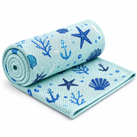 Serviette de sport rafraîchissante personnalisée avec motifs graphiques, thèmes saisonniers et naturels, en maille respirante anti-transpiration