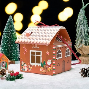 Cajas de regalo de galletas con forma de Casa Grande personalizadas OEM caja de papel de embalaje de postre de galletas biodegradable con mango de cuerda - Product Image 2