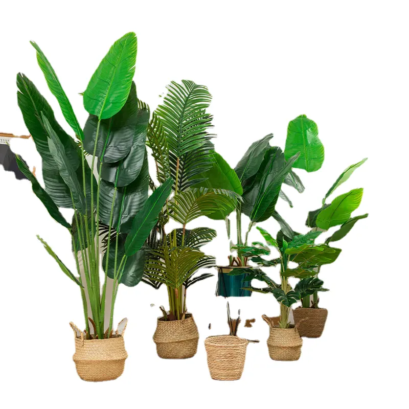 ZEFZ künstlicher Baum grüne Pflanze töpfer Innendekoration Blume Bonsai Reisender Banane