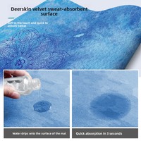 Tapis de yoga en microfibre de 80 cm de large, effet daim, écologique, durable, antidérapant, en caoutchouc, portable, pliable, 5 mm d'épaisseur, inodore, silencieux