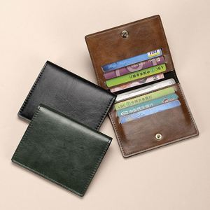 Wholesale Accept Custom Logo Vintage Short <b>Men</b> Card Holders Purse <b>Mens</b> <b>Wallet</b> <b>RFID</b> Genuine Leather Engraved Slim Bifold <b>Wallet</b> - Product Image 2