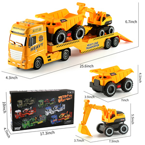 Camión <span class=keywords><strong>de</strong></span> <span class=keywords><strong>Juguete</strong></span> Dwi Dowellin Construction Carrier, Camión <span class=keywords><strong>de</strong></span> <span class=keywords><strong>Juguete</strong></span> <span class=keywords><strong>de</strong></span> 25.6 Pulgadas con Excavadora y Camión Volquete - Product Image 4