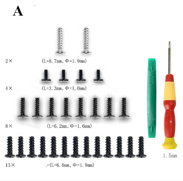 Handle Full Set Screw for PS 5 PS5 Controller Screws & Cross Screwdriver Tool Kit for P5