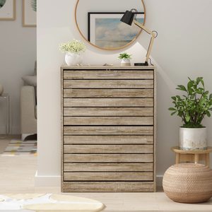 22.4 In. W X 29.5 H Gray Wood Door <b>Shoe</b> <b>Storage</b> Cabinet With 2-Drawers for Entryway Hallway KEYAXG01 <b>Shoe</b> <b>Storage</b> <b>Rack</b> KEYAXG01 - Product Image 4