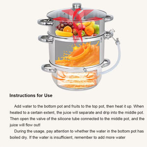 Vaporiera in Acciaio Inox a <span class=keywords><strong>3</strong></span> Livelli con Coperchio in Vetro, Capacità 8L, per Frutta e Verdura - Product Image 3