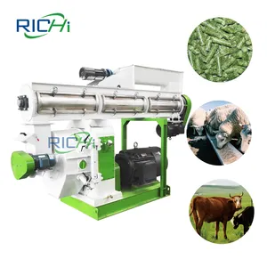 RICHI-máquina de Pellet de alimentación de alta capacidad, paja Animal, hierba de cáñamo, heno, Alfalfa, 1-10 T/H, en venta