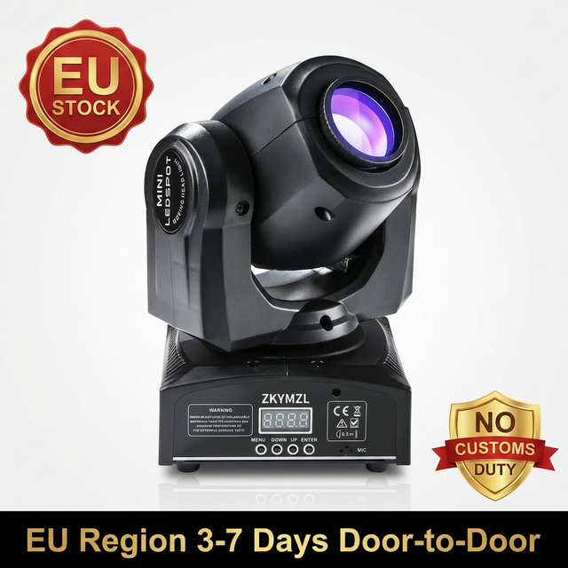 EU Warehouse Duty Free 30W LED Mini Moving Head Spot Light 8 Gobo 8 Color Fast Shipping Professional DJ Disco Party Stage Light